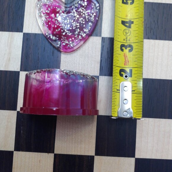 Pink Heart Box with Silver Flakes.💖 - Picture 9 of 9